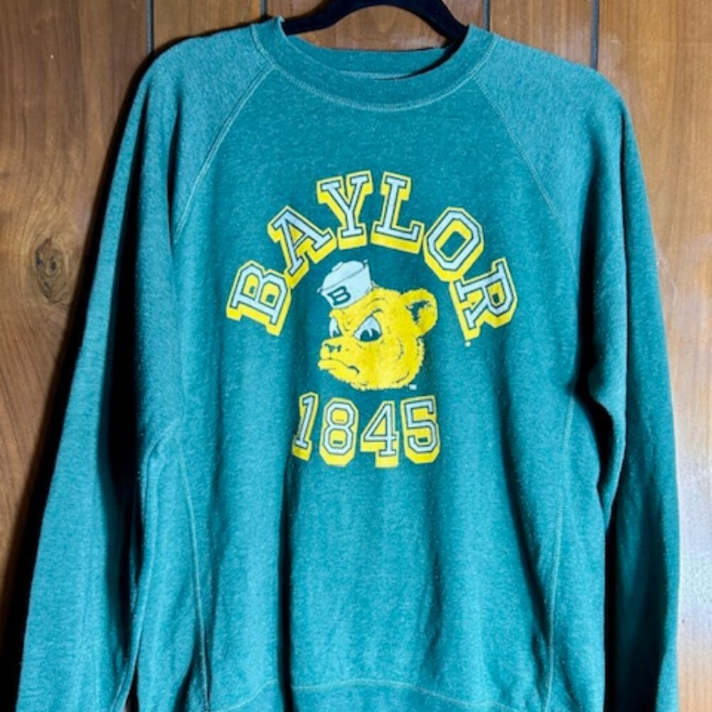 Barefoot Campus Outfitters Baylor Bears Crewneck Sweatshirt Green Sz Med - EUC